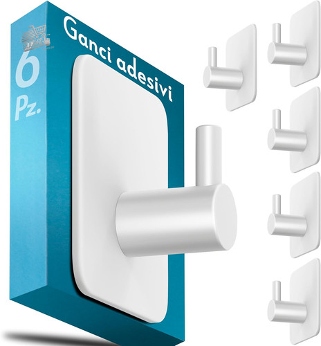 Ganci adesivi bagno acciaio - adesivi,
