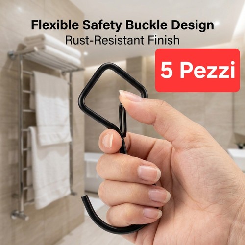 Pezzi ganci neri cucina - 5,
